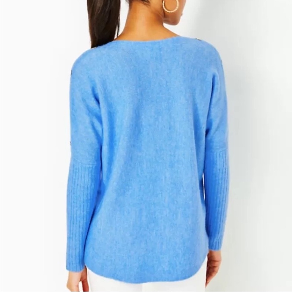Lily Pulitzer Arna Heathered Abaco Blue Women's Sweater - Picture 3 of 9